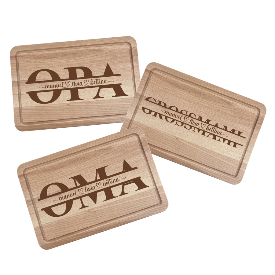 grosses Schneidebrett OMA/OPA etc. graviert