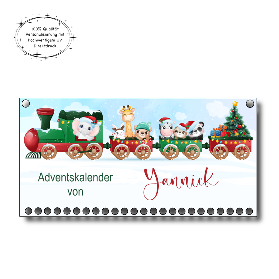 Wandadventskalender Weihnachtszug